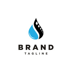 Water and film logo vector icon template