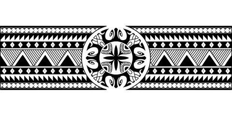 Wrap around arm polynesian tattoo design. Pattern aboriginal samoan. - obrazy, fototapety, plakaty
