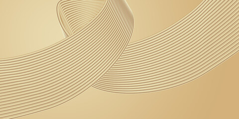 3D render waveform flowing gold abstract lines textured background texture