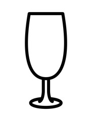 Drink glassware flat line icon. Outline sign for mobile concept and web design, store.