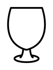 Drink glassware flat line icon. Outline sign for mobile concept and web design, store.