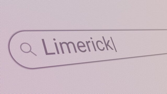 Search Bar Limerick 
Close Up Single Line Typing Text Box Layout Web Database Browser Engine Concept