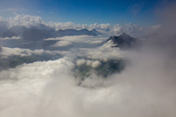 Fototapeta premium Cloud-covered Mountains in Switzerland