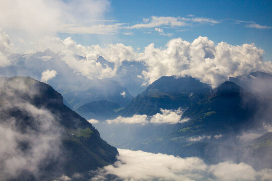 Cloud-covered Mountains in Switzerland