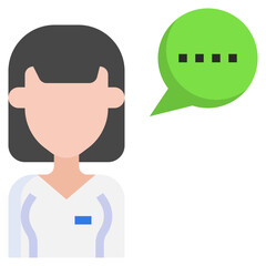 nurse flat icon,linear,outline,graphic,illustration
