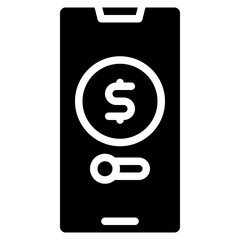 Online payment glyph icon