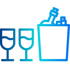 Champagne gradient line icon