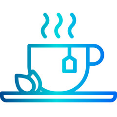 Tea gradient line icon