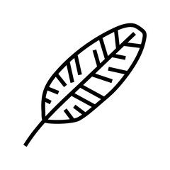 Fototapeta na wymiar banana tropical leaf line icon vector. banana tropical leaf sign. isolated contour symbol black illustration