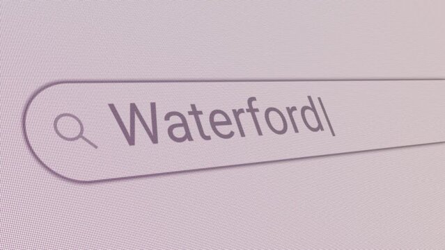 Search Bar Waterford 
Close Up Single Line Typing Text Box Layout Web Database Browser Engine Concept