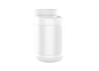 plastic glass jar mockup isolated on white background. 3d illustration
