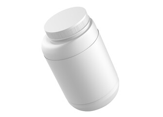 plastic glass jar mockup isolated on white background. 3d illustration