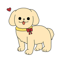 Fototapeta premium Dog love pencil color illustration