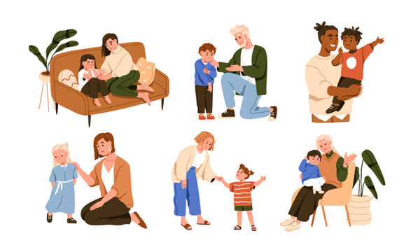 Child Talking To Adult Clipart