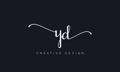 Fototapeta YD logo design. YD handwriting initial logo design vector. obraz