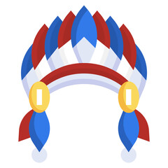 headdress flat icon,linear,outline,graphic,illustration