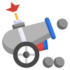cannon flat icon,linear,outline,graphic,illustration