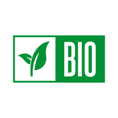 Bio, Organic, Natural Green Leaf Vector Label