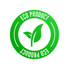 Eco Product, Bio, Green Leaf Vector Label