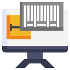 barcode flat icon,linear,outline,graphic,illustration