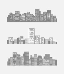 Modern cityscape illustration. Metropolis architecture panoramic landscape. 