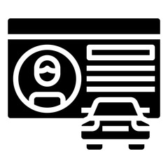 riving license glyph icon,linear,outline,graphic,illustration