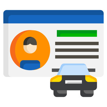 riving license flat icon,linear,outline,graphic,illustration