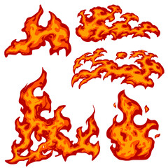 Fire ornament element illustration set vector