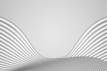 Naklejka premium 3D rendering waveform off-white abstract line texture texture background