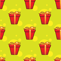 Gift boxes vector seamless pattern