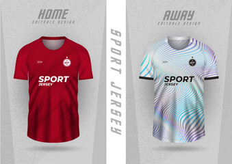 Background mockup for sports jerseys, team jerseys, club jerseys, red and white gradient stripes.