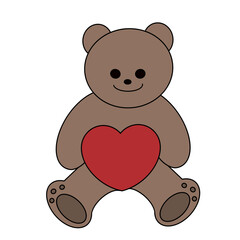 Fototapeta premium Teddy bear color illustration.