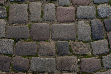 Old cobblestone road in europe
