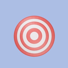 red white circle target in 3d rendering design.