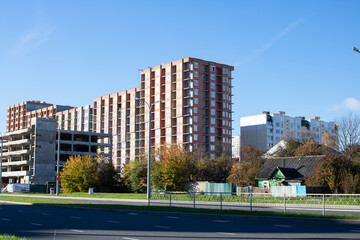 Construction of multi level parking close up