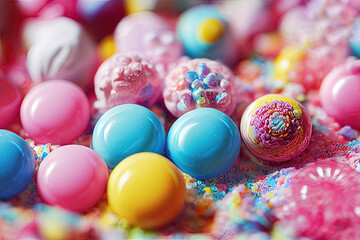Fototapeta na wymiar candies, lollipops, pastel colors, cute, seamless pattern, art illustration