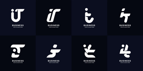 Collection letter iT or Ti monogram logo design