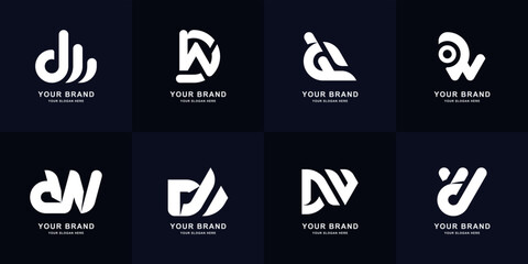 Collection letter DW or WD monogram logo design