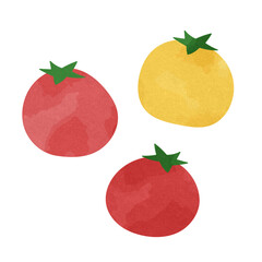 水彩・手描き風　ミニトマトのイラスト素材