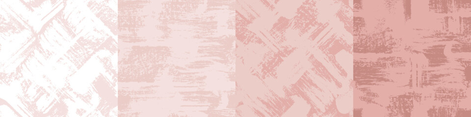 Set with seamless pastel pink grunge patterns. Vector illustrations