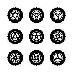 Tire vector isolated on white background