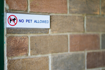 Signs prohibiting pets from entering the area