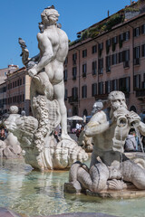 Obraz premium Roma. Dettaglio della Fontana del Nettuno a Piazza Navona. 