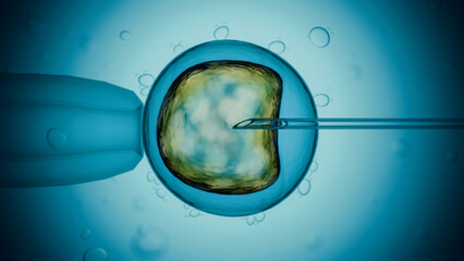artificial insemination and cell grafting therapy. microscopic view.