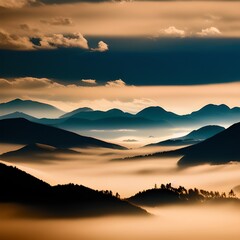 Fototapeta na wymiar Silhouette Of Mountains