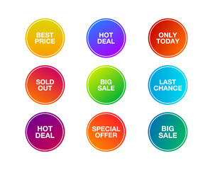 Set of Special offer or shopping discount label for sale marketing and advertising. vector illustration.