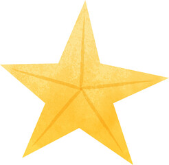 Obraz premium Christmas star, gold star, snowflake pastel color clipart. Isolated element graphic. Watercolor style illustration.