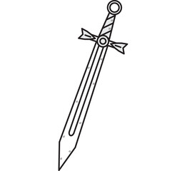 Sword. Knight's weapon. Image for graphics.