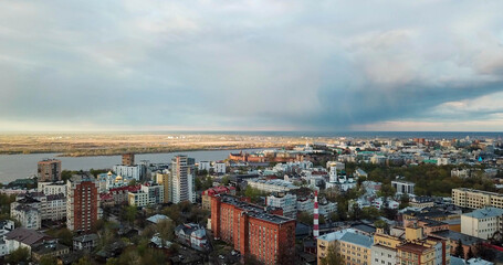 Obraz premium Aerial views of Nozhny Novgorod city