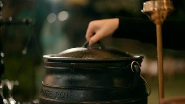 cauldron in a wedding buffet.